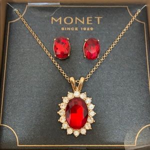 Ruby & Diamond Costume Jewelry Set